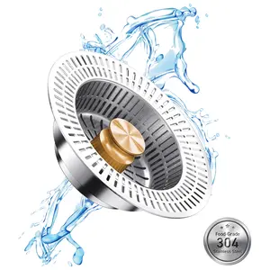 【2025 New Upgrade】3 in 1 Kitchen Sink Stopper for US Standard 3-1/2" Drain，Gold Kitchen Accessories