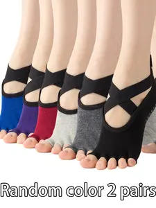 Women's Yoga Socks Five-Finger Design Breathable Comfort Spring Summer Sports Series Anti-Slip Professional Sportswear Athletic Socks