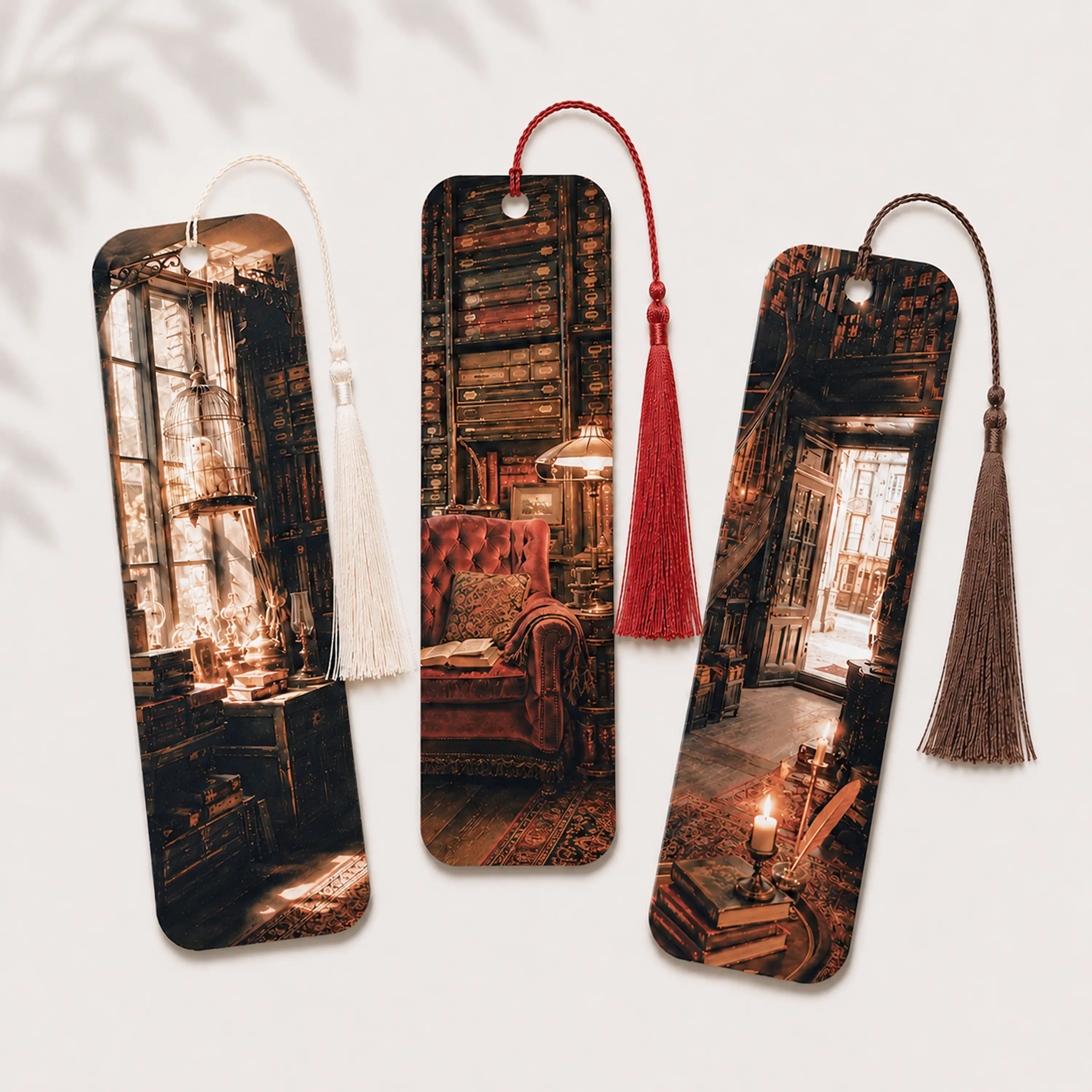 The Wizard's Bookshop Collection | Set of 3 Collectible Bookmarks, Tassels Included!