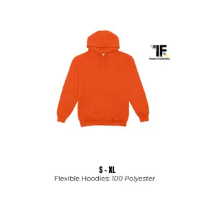 Fusion of Creativity Safety Orange Hoodie - Durable Stretchy Comfortable 100% Polyester Flexible S-XL Sizes for Visibility & Durability
