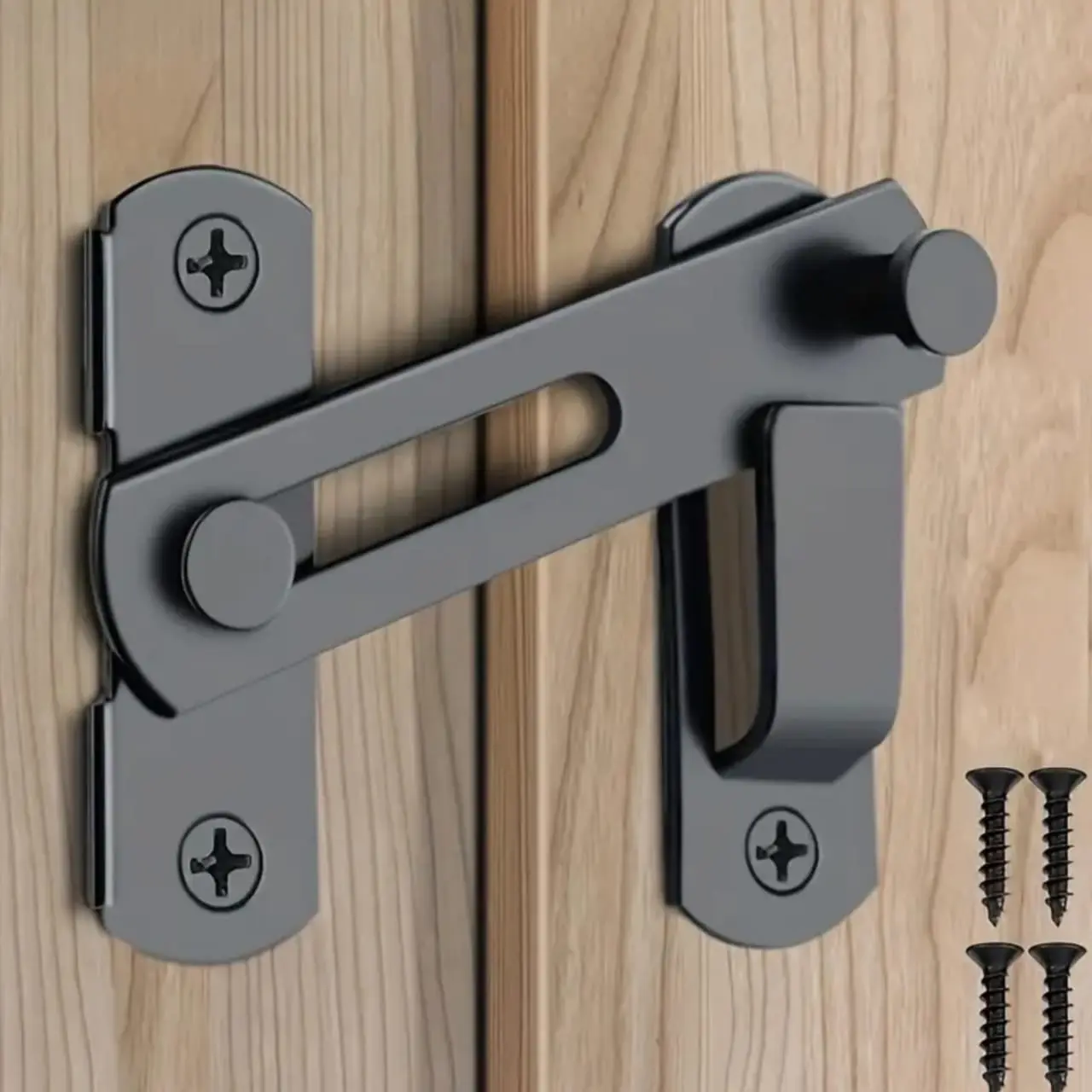 180 Degree Flip Sliding Door Lock, Stainless Steel Barn Door Lock, Sliding Door Lock For Garage, Bathroom, Outdoor Use, Home Decor, Keyless Door Lock