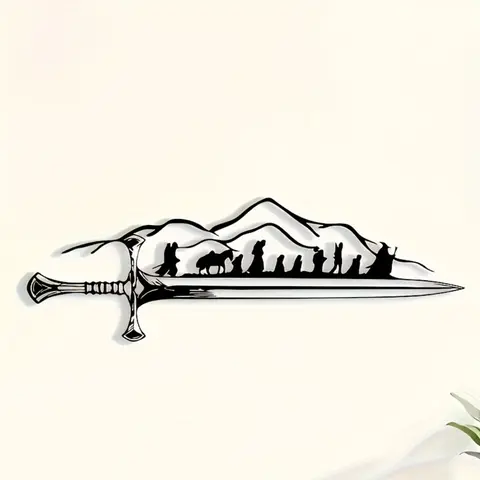 Lord of the Rings Travel Team Metal Wall Art, Vintage Silhouette Metal Decor, Fantasy Home Wall Decoration, Lotr Themed Collectible Gift for Fans, Decorative Artwork