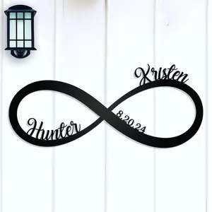 Infinity Couples Name Sign, Personalized Family Name Metal Monogram Sign or Ornament, Bridal Shower,  Anniversary Gift