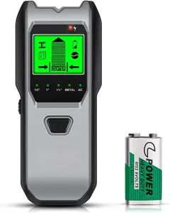 Stud Finder Wall Scanner, 5 in 1 Multifunction Stud Locator with Upgraded  Sensor, HD LCD Display and Audio  for The Center & Edge of Metal, Studs, AC Wire, and Pipe Detection(Dim Gray)