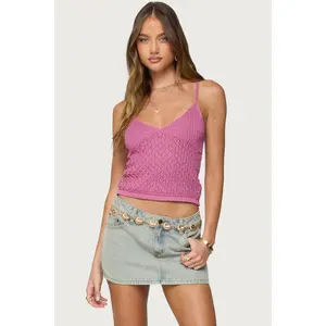 Frankey Sparkly Textured Knit Tank Top