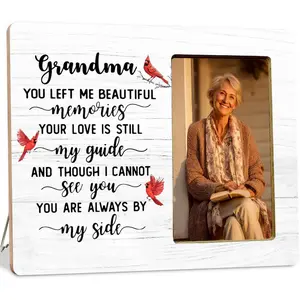 Memorial Cardinal Gifts Picture Frame for Loss of Grandma, Sympathy Gifts, In Memory of Grandma Wooden Picture Frames for Loss of Grandmother