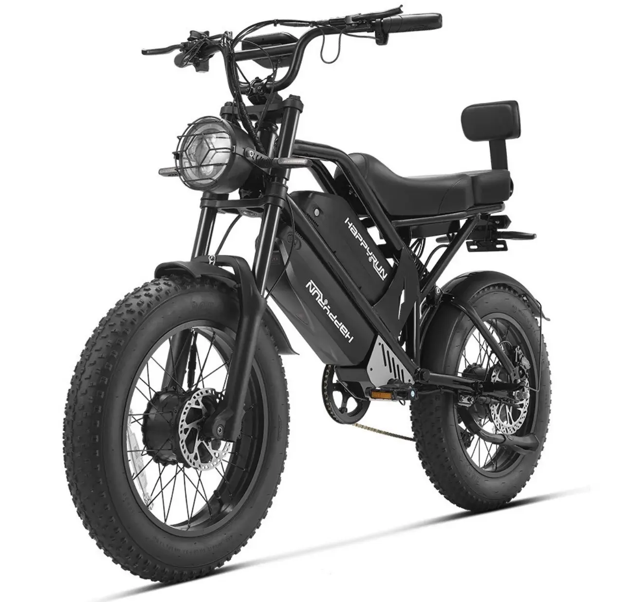 Happyrun Peak Electric Bike 5000W Peak Dual Motor 18Ah+15Ah Ebike 36MPH