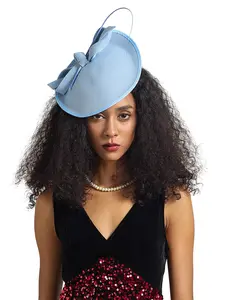 Fascinator Hats for Women Tea Party Hats 20s 50s Cocktail Wool Hat Headband with Feather for Wedding Church