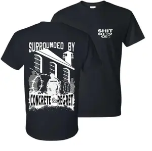 Corrections Officer T-Shirt, Surrounded by Concrete and Regret Graphic, Dark Humor Tee for Prison Staff, Soft Cotton Gift for COs