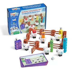 hand2mind Numberblocks Sheep Farm MathLink Cubes Activity Set, Preschool Learning Activities, Farm Playset, Counting Blocks, Number Toys, Kids Educational Toys, Math Manipulatives for Preschoolers