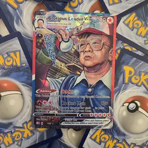 Kim Jong Ash Pokemon Card - Kim Jong Ash custom art card