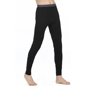 Mens Bottom Long Johns Basic Layer Light Weight Cotton Thermal Underwear Pant, Black, Size from Large to XXXLarge