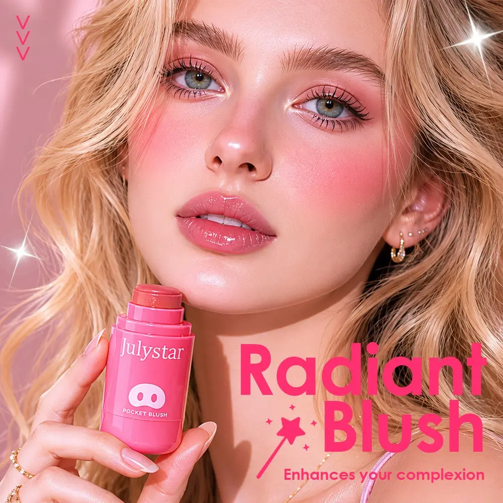 Multi-Use Blush & Highlighter Stick, Buildable Long-Lasting Glow Makeup, 8 Colors for Lips Cheeks Eyes, Cute Pocket Balm, 2026 New