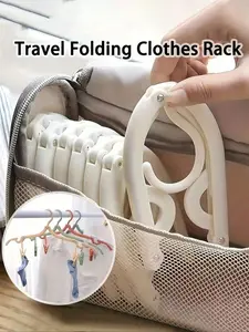 10Pcs Travel Clothes Hanger, Portable Folding Hanger For Travel, Foldable Clothing Hanger Drying Rack Foldable Travel Cloth Hanger Anti-Slip Design All Seasons Use Dry Hanger Anti-Slip Hanger For Retail Stores, Essential Cruise Accessory(Random Colors)
