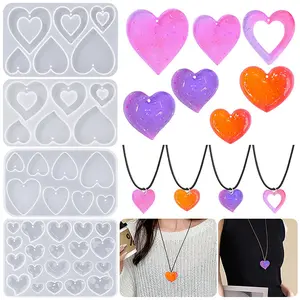 Heart-Shaped Pendant Silicone Mold, DIY Jewelry Making Tool, Durable Flexible Design, Perfect for Handmade Charms, Ideal Gift for Crafters, Heart Charm Decor