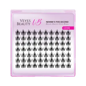 VEYESBEAUTY Camellia Wispy DIY Lash Clusters - Petal-Inspired Soft Volume Lash Extensions, Invisible Band, Lightweight Reusable Adhesive Stick False Eyelashes & Adhesives for Daily Wear, Dates Makeup, Cosmetic
