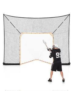 VEVOR Hockey and Lacrosse Goal Backstop, 12x9 ft Lacrosse Net with Extended Coverage, Quick Easy Setup Complete Accessories Training Net, Backyard Lacrosse Equipment, for Youth Adult (NET ONLY)