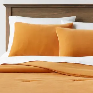 King Lustrous Velvet Comforter & Sham Set Dark Gold - Threshold
