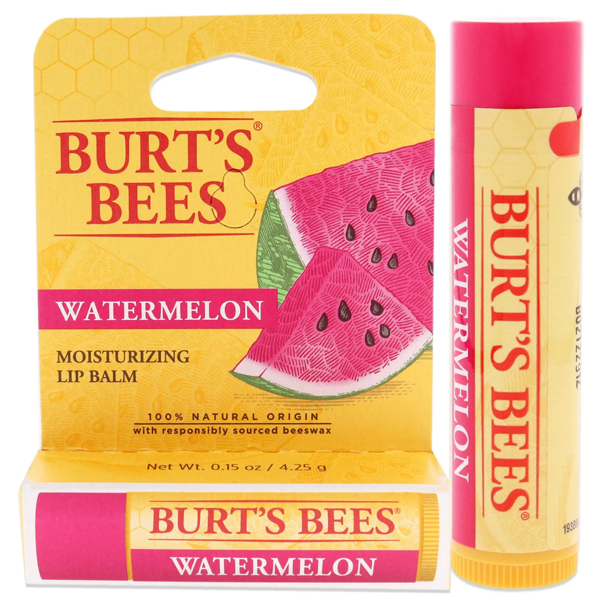 Watermelon Moisturizer Lip Balm Blister by Burts Bees for Unisex - 0.15 oz Lip Balm