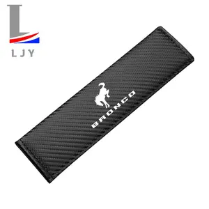 Ford Bronco Carbon Fiber Stripe Seat Belt Shoulder Pads, Car Interior Accessory, Easy to Install and Clean, Stylish Protection for Your Vehicle