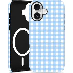 Premium Checkered Aesthetic MagSafe Phone Case for iPhone 17 Pro Max/16 Plus/15/14/13/12/11, Cute Plaid Dual Layer (TPU+PC) Protective Cover for Women Girls