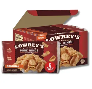 Lowrey's Bacon Curls Microwave Pork Rinds (Chicharrones), Original, 1.75 Ounce (Pack of 6)