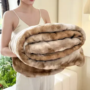 Bubble Faux Fur Sofa Blanket, Thick Material, Soft Comfortable, Office Nap, Couch Cover, Home Rest, 50x60 Inch Zebra Print Design, Throw Blanket