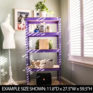 PURPLE Steel storage unit MDF shelves-Powder coated- 12"x28"x60" Adjustable Shelf Organizer