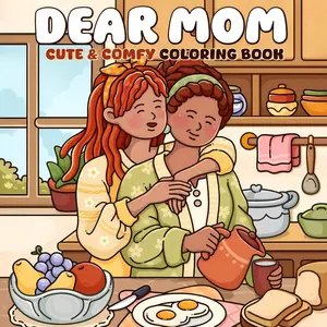 Adult & Kids Comfort Coloring Book, Watercolor Paint Book, Dear Mom, Learning Supplies, Toy, Back-To-School Essential, Stress Relief Design, Christmas Gift