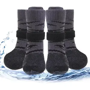 Anti Slip Dogs Shoes for Hot/Cold Pavement, Senior Booties, Rubber Boots & Paw Protectors for Small Medium Large Size Dogs to Prevent Licking, Grippy Socks for Hardwood Floors, Tiger, XL