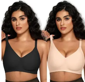 COKE Women Comfortable Push Up Bras Wireless Seamless Full Coverage Jelly Bra Buttery Soft Everyday Tshirt Bra Convertible Bra