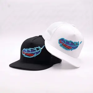 “Feathered Outlaw” -BLK Hot Blue Feather unique Trucker Hat Funny Baseball Cap