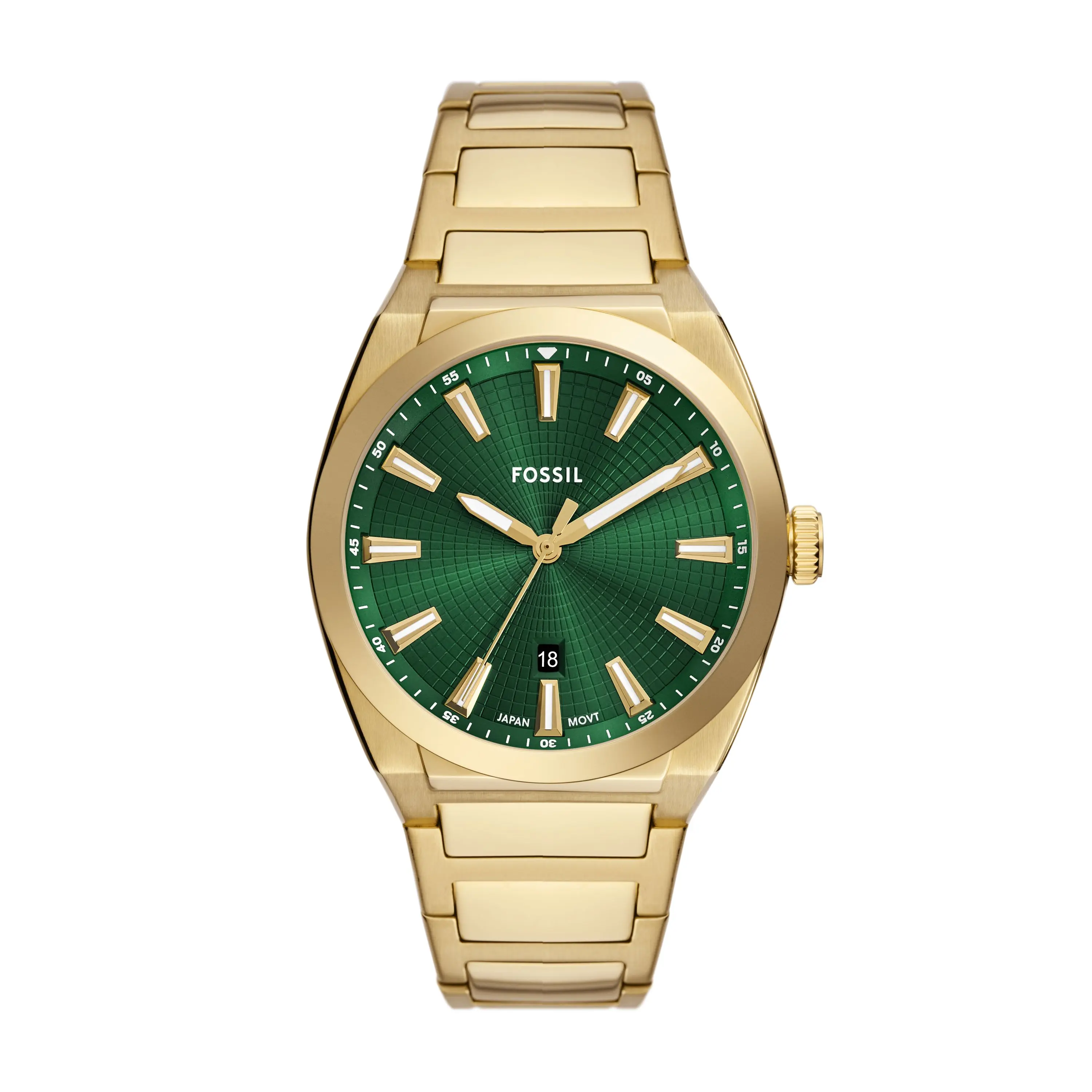 Fossil Men's Everett 42mm Three-Hand Date, Gold-Tone Stainless Steel Watch