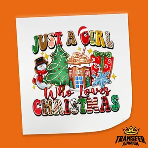 Just a Girl Christmas Doodles - Christmas DTF Transfer
