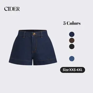 Cider Women's Cider Denim Mid-Rise Micro Jean Shorts, Basic Bottoms  Jean Shorts For Women