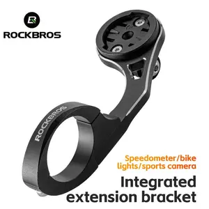ROCKBROS Bicycle Bracket Multifunction Extension Mount For Speedometer Headlight Holder Garmin Standard Base Fitting Sports Camera Extended Base Accessories Waterproof Nylon