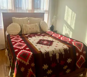 Alpaca Wool Blanket red wine  color