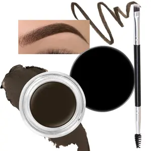 Ebony Eyebrow Powder Pomade Gel Shaper Makeup Kit with Dual-ended Brush, Eyebrow Stencils Kit for Women Shaping, Eye Brow Pomade Stencil Shaper Tinting kits for Women, Long Lasting Waterproof