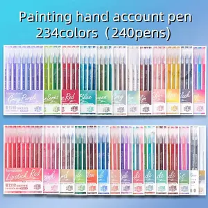 162/207/234 Color Journal Pen Set, Includes 168/213/240 Neutral Pens, Multi-Color Drawing and Doodle Pens, Artist Drawing Pen, Stackable Ink Cartridges, 0.6mm Fine Tip, Quick Dry, Waterproof, Office Stationery Supplies