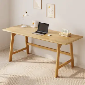 IOTXY Oak Solid Wood Writing Table - Minimalist Computer Desk for Home Office Work Study Creativity and PC Workstation