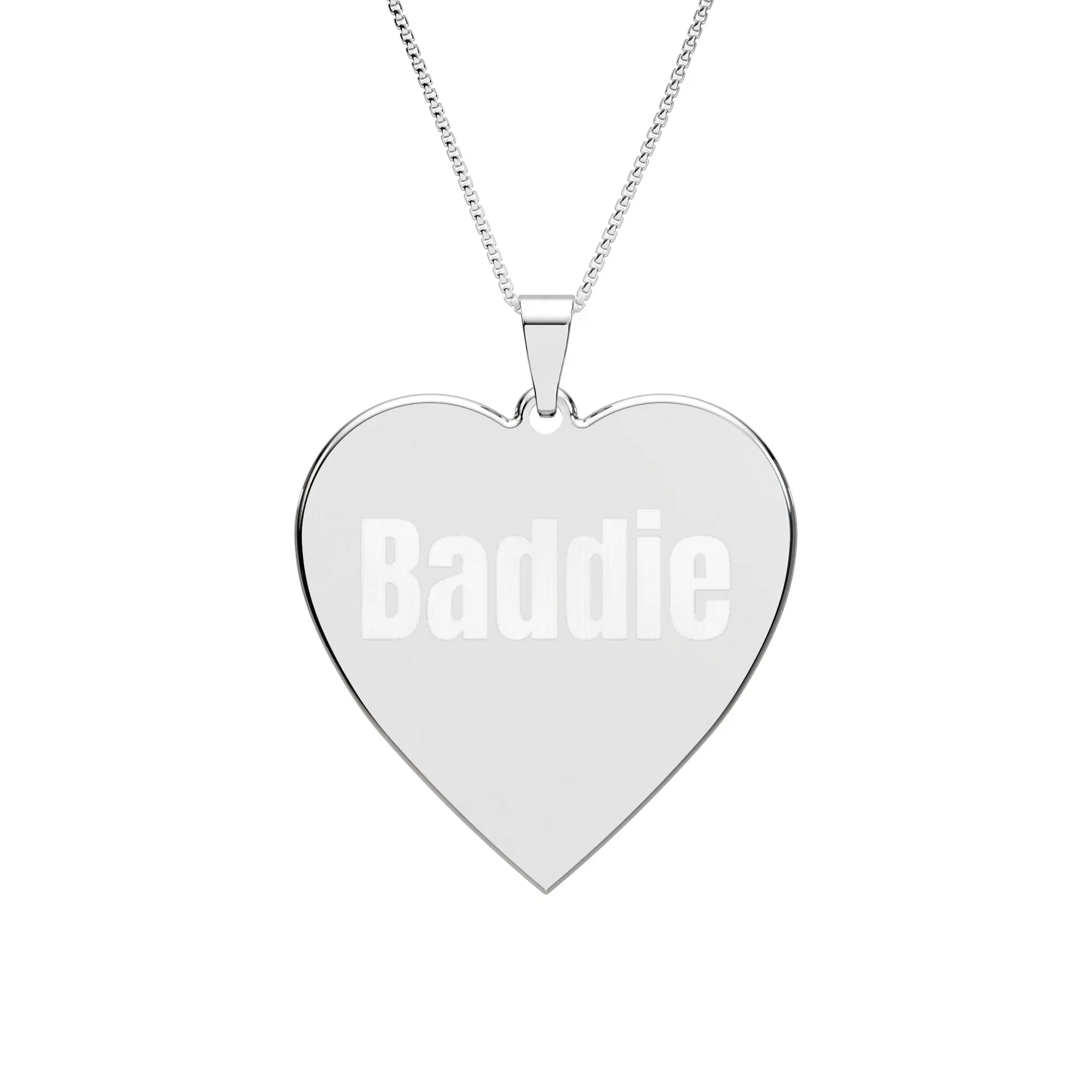 Baddie Heart Frame Photo Pendant | Engravable Heart Necklace