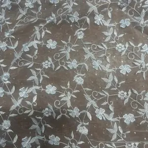 Organza Flower Embroidery Fabric | Spandex Palace