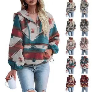 Women��s Oversized Hoodie Zip Up Long Sleeve Aztec Loose Fit Sweatshirts Pullover Tops
