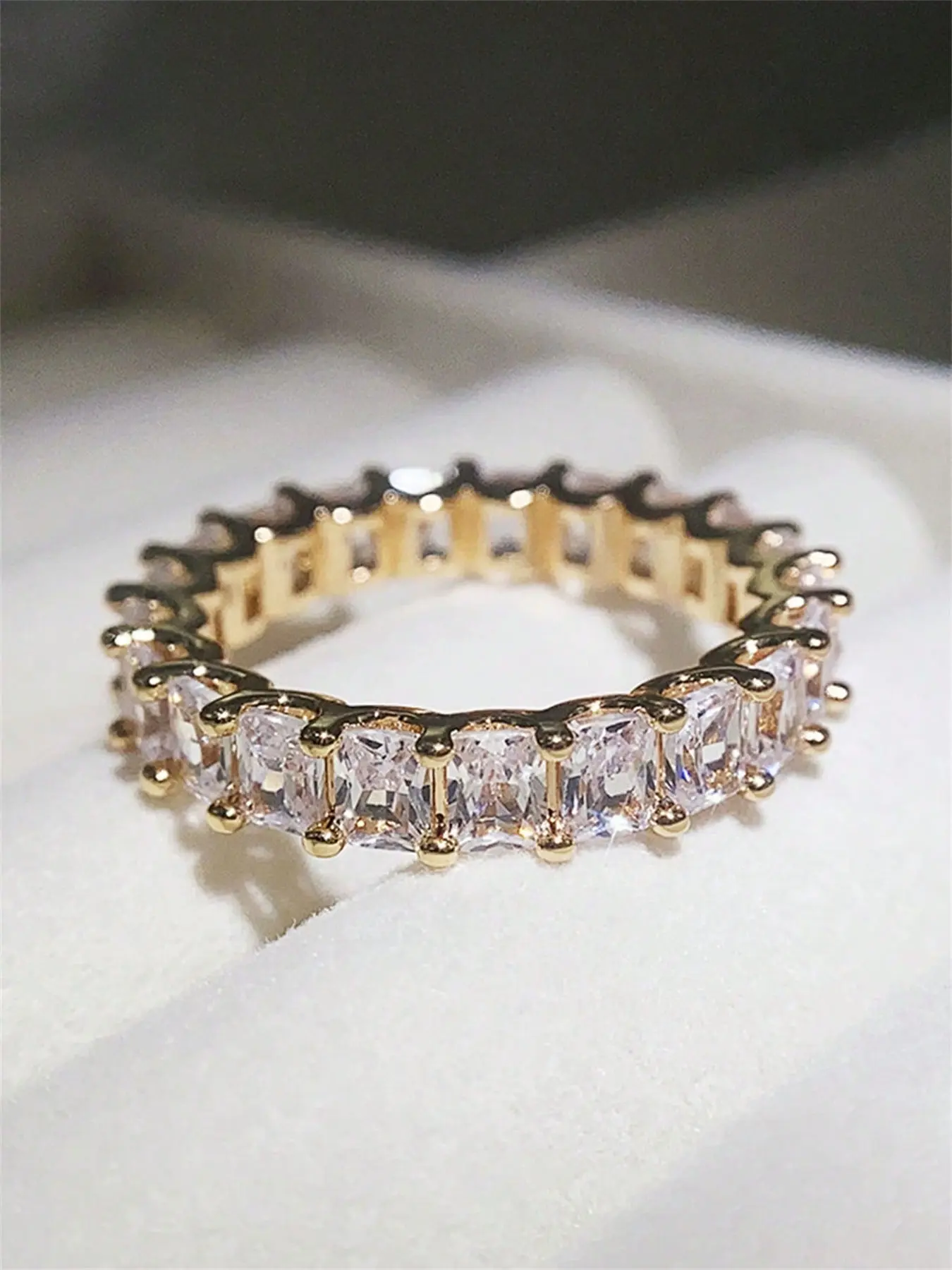 1 PC Gorgeous Cubic Zirconia Ring For Women Bridal Rings For Wedding Engagement Party Jewelry Valentine's Day Gift Artificial Zircon Rings