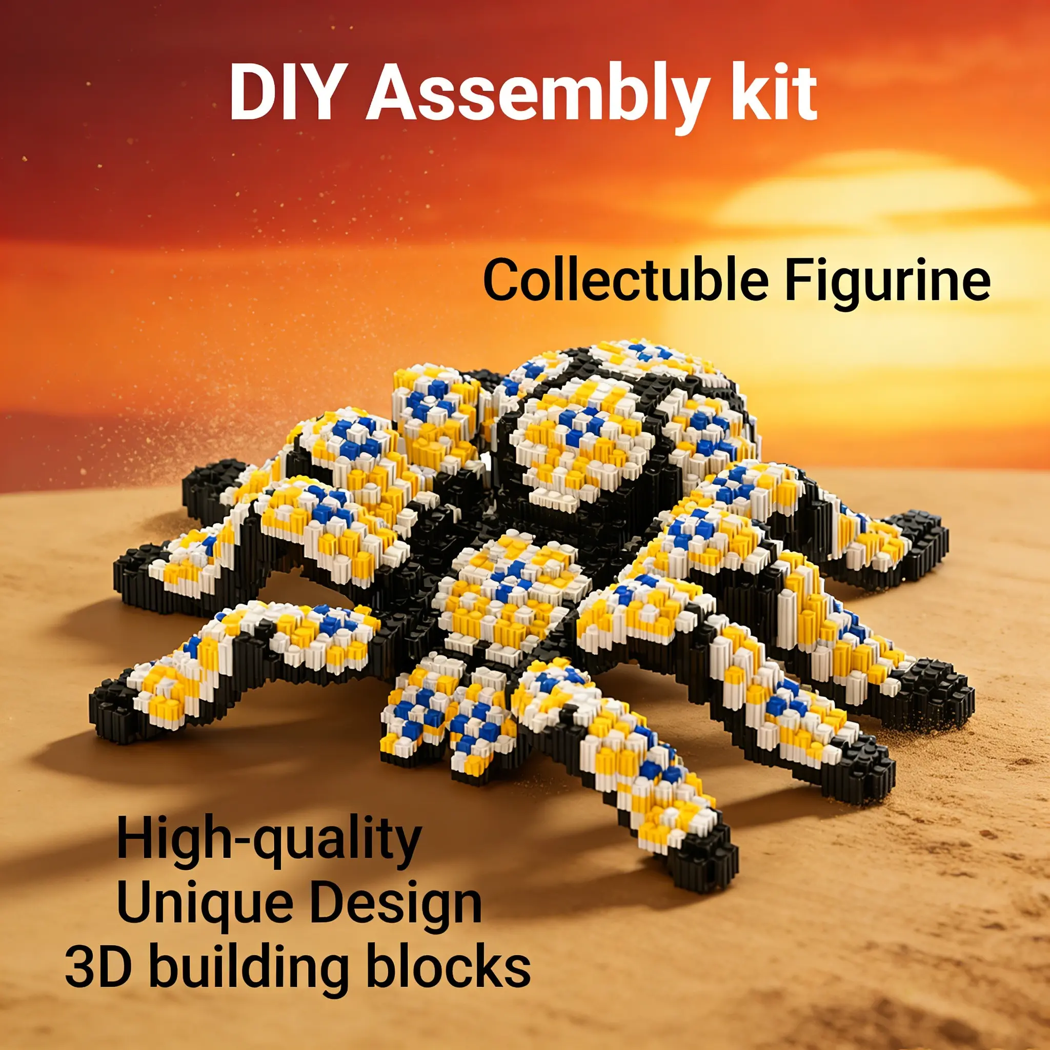 Cool Spider 3D Puzzle Building Blocks Decoration, Bookshelf Home Office Cabinet Decor, Party Living Room TV Stand Display Gift
