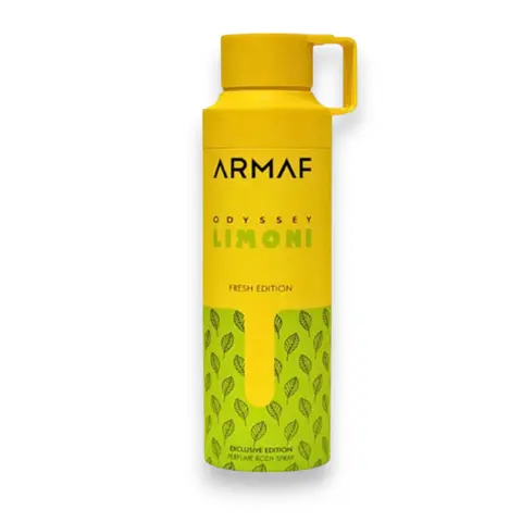 Armaf | Odyssey | Limoni | Unisex Fragrance | 200 ML | Perfumed Body Spray | Lemon - Sweet & Ginger