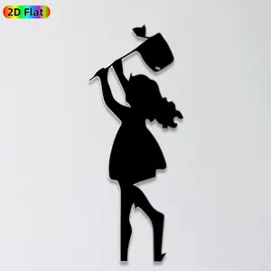 1pc Dancing Lady Metal Wall Art, Dynamic Dancing Lady Statue Mural, Ideal Gift for Christmas, New Year, Dance Decor Enthusiasts, Weather-Resistant Metal Wall Decor Wall Sculptures, Perfect for Patio Wall & Garden Fence, Dance Art Enthusiasts
