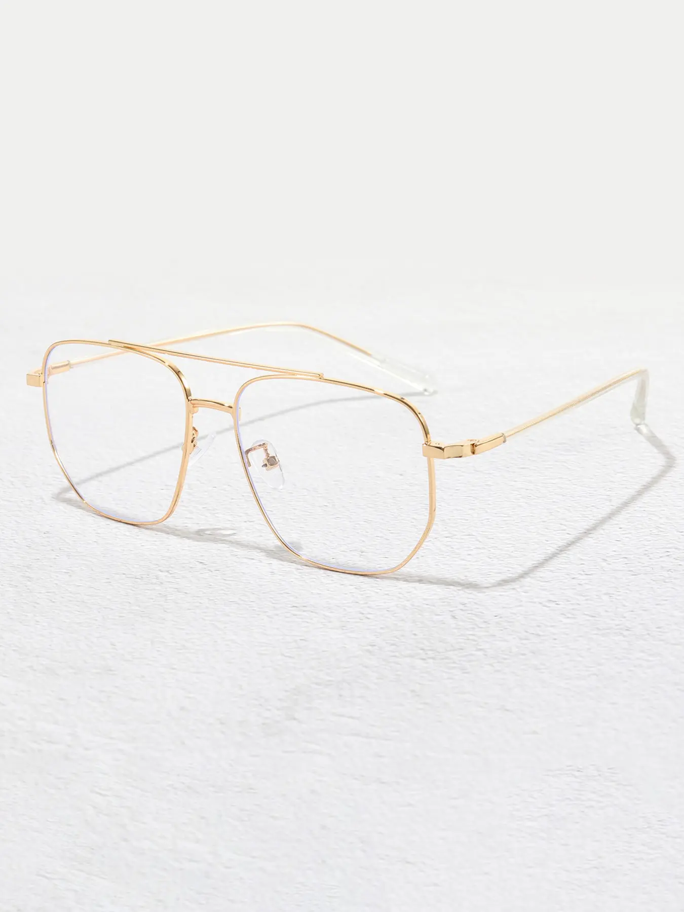 Men's Metal Geometric Square Frame Glasses, Stylish Square Frames, Business Casual Fashion Flat Mirror, Suitable for College Commute Daily Wear, Square Frame Eyeglasses, Square Frame Eyewear, Trendy Square Frames