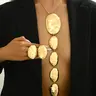 Women's Irregular Oval Shaped Pendant Necklace & Stud Earrings, Fashion Jewelry for Party and Daily Wear Accessory, Trendy Versatile Exquisite Jewelry for Birthday, Elegant Fashionable Jewelry Set