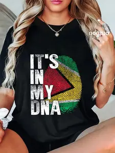 100% Cotton IT'S IN MY DNA Guyana Flag Pride National Country Roots T-Shirt